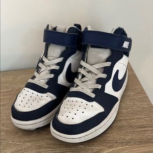 Nike Blue and White High-Top Sneakers with Classic Design - Court Borough Mid 2